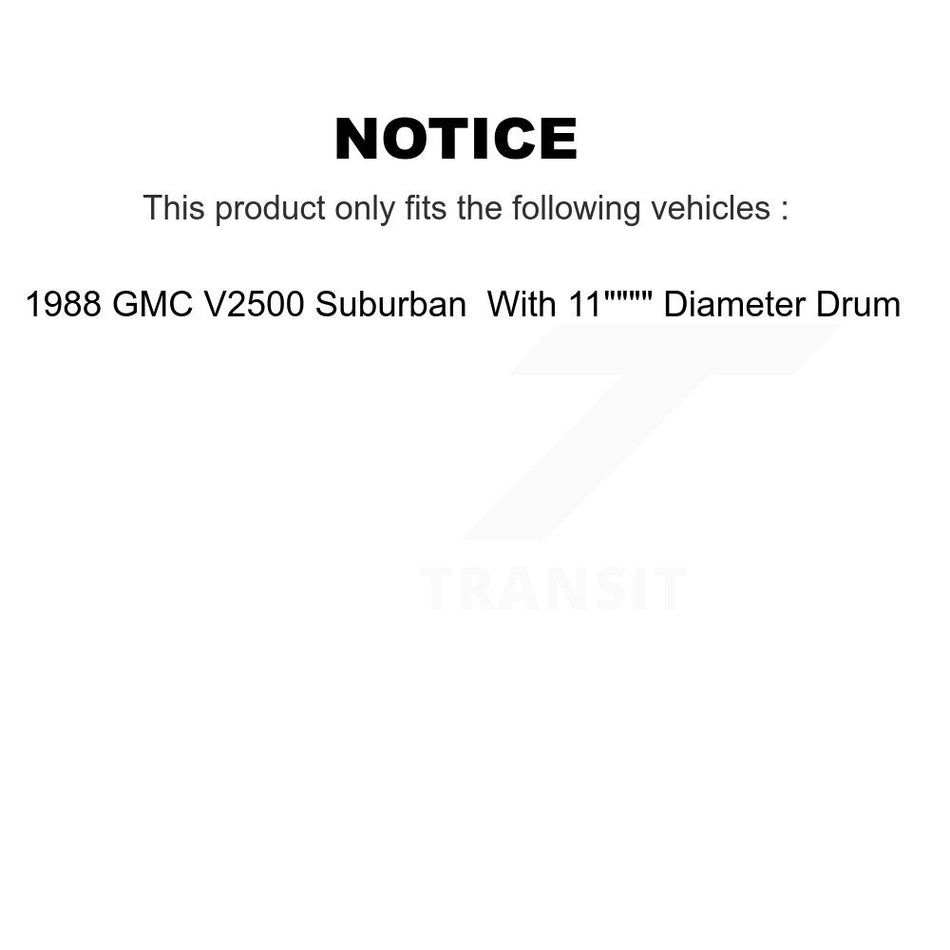 Rear Brake Drum Shoes And Spring Kit For 1988 GMC V2500 Suburban With 11" Diameter K8N-100298