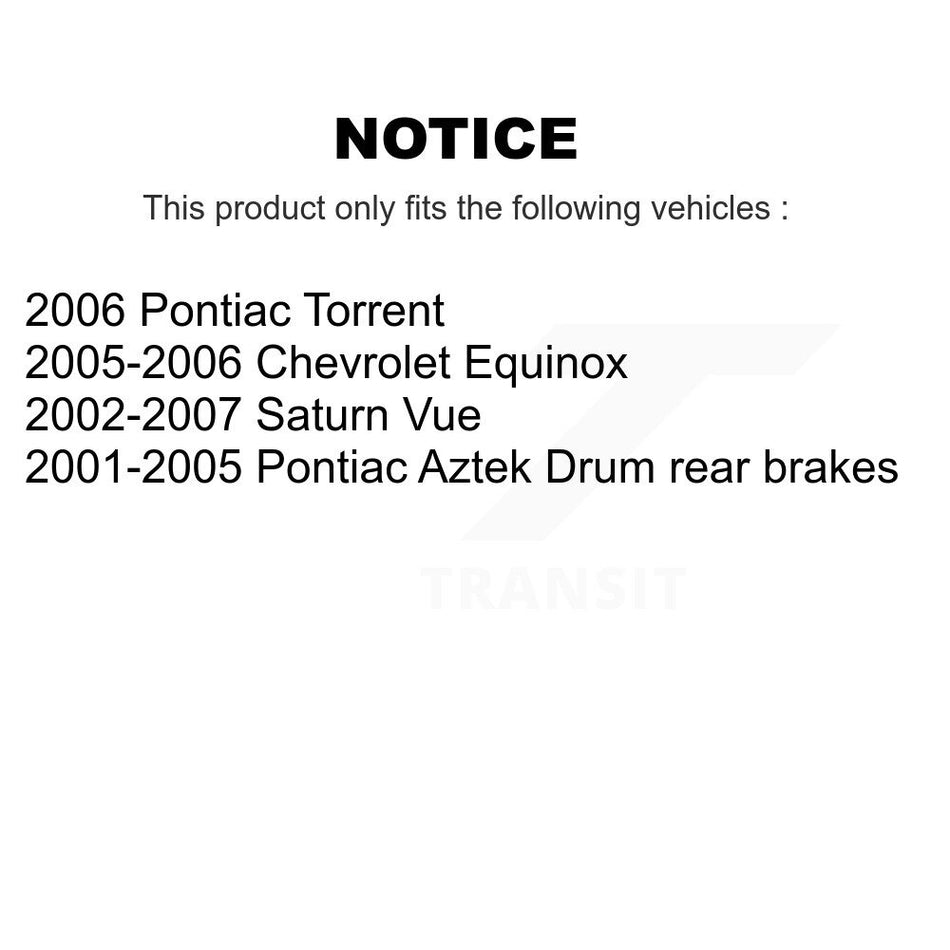 Rear Brake Drum Shoes & Spring Kit For Saturn Vue Chevrolet Equinox Pontiac Torrent Aztek K8N-100353