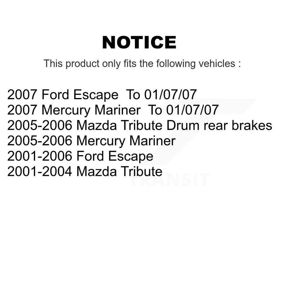 Rear Brake Drum Shoes Spring And Cylinders Kit For Ford Escape Mazda Tribute Mercury Mariner K8N-100442