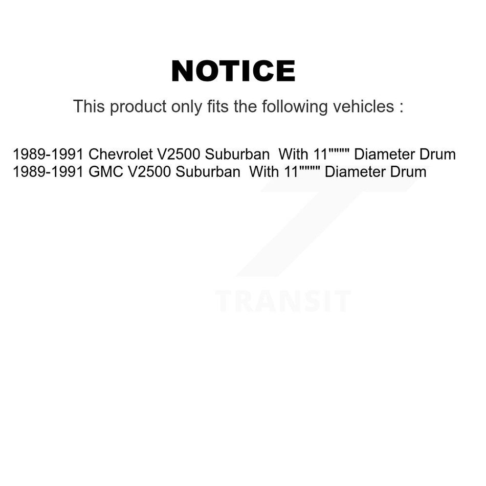 Rear Brake Drum Shoes And Spring Kit For V2500 Suburban Chevrolet GMC With 11" Diameter K8N-100527