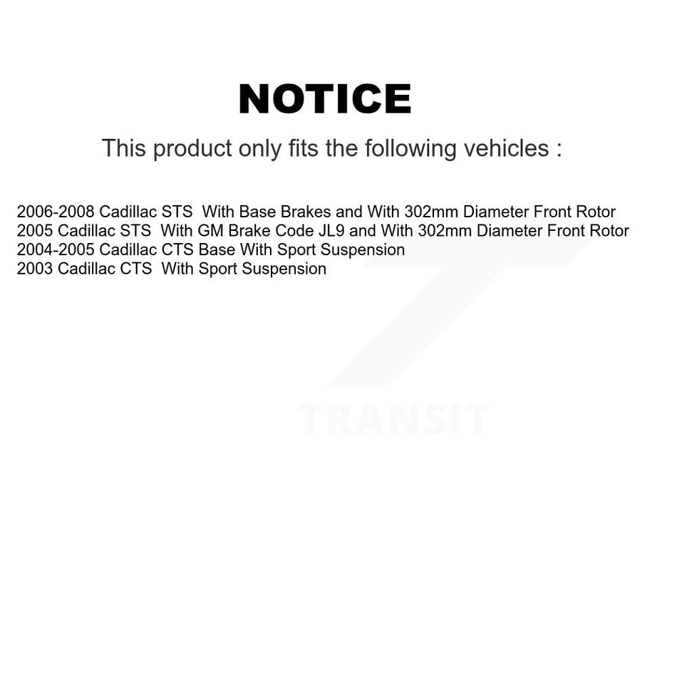 Front Disc Brake Rotors And Semi-Metallic Pads Kit For Cadillac CTS STS K8S-100035