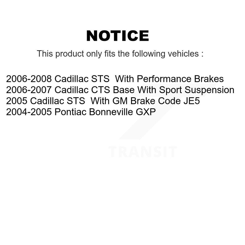 Front Disc Brake Rotors And Semi-Metallic Pads Kit For Cadillac CTS STS Pontiac Bonneville K8S-100048