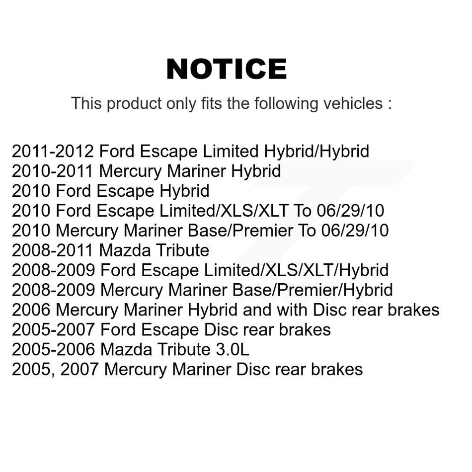 Front Disc Brake Rotors And Semi-Metallic Pads Kit For Ford Escape Mercury Mariner Mazda Tribute K8S-100136
