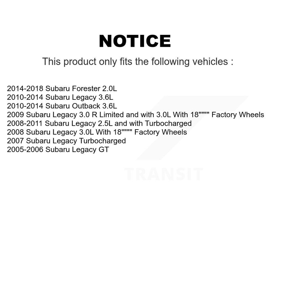 Front Disc Brake Rotors And Semi-Metallic Pads Kit For Subaru Forester Outback Legacy K8S-100462