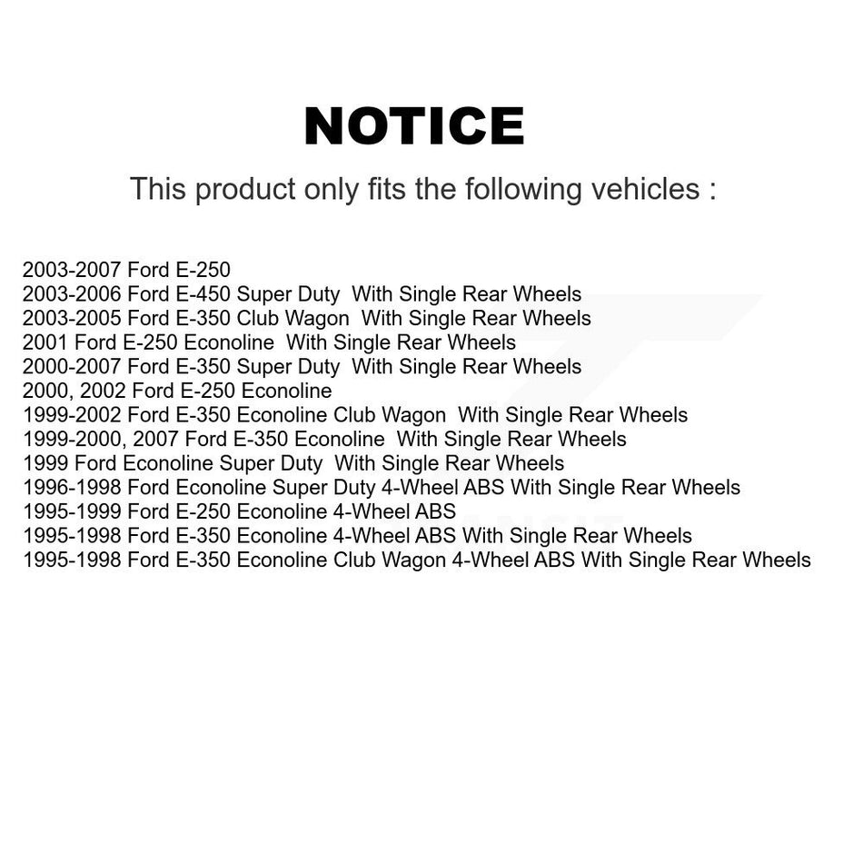 Front Disc Brake Rotors Hub Assembly And Semi-Metallic Pads Kit For Ford E-350 Super Duty E-250 Econoline F-250 HD Club Wagon E-450 K8S-100700