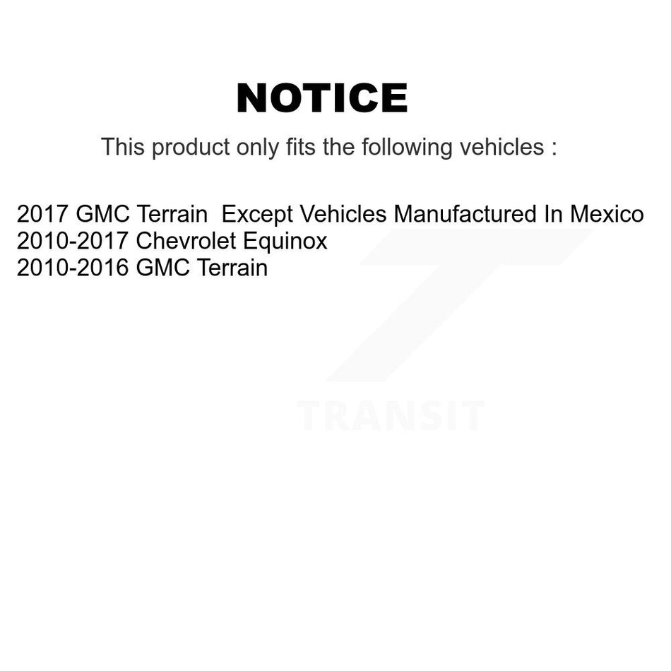 Front Rear Disc Brake Rotors And Semi-Metallic Pads Kit For 2010-2017 Chevrolet Equinox GMC Terrain K8S-100833