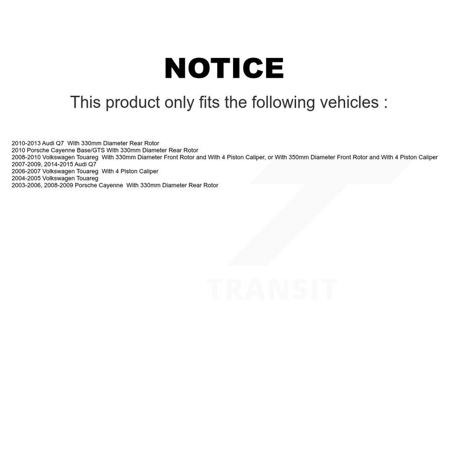 Rear Disc Brake Rotors And Semi-Metallic Pads Kit For Audi Q7 Porsche Cayenne Volkswagen Touareg K8S-101804