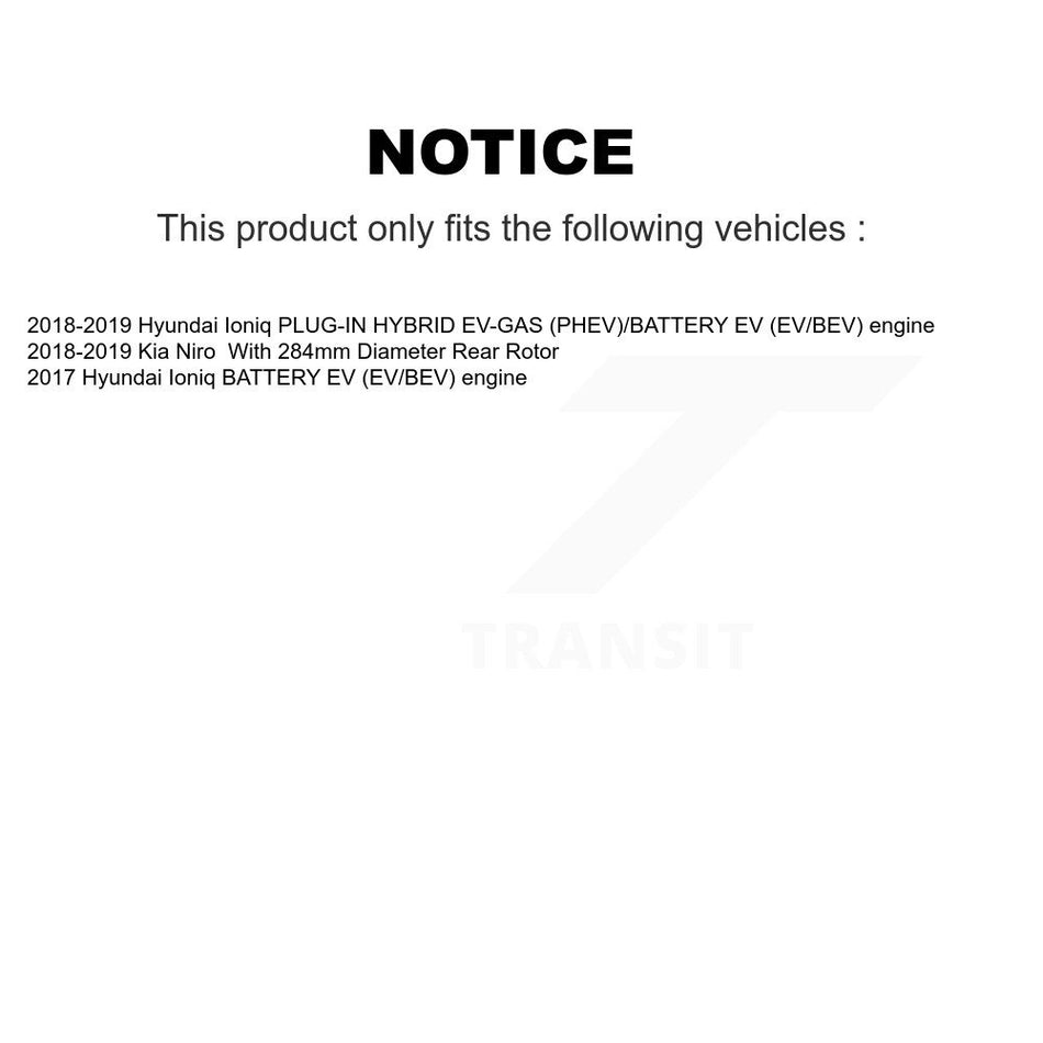 Rear Disc Brake Rotors And Semi-Metallic Pads Kit For Kia Niro Hyundai Ioniq Soul EV K8S-102728