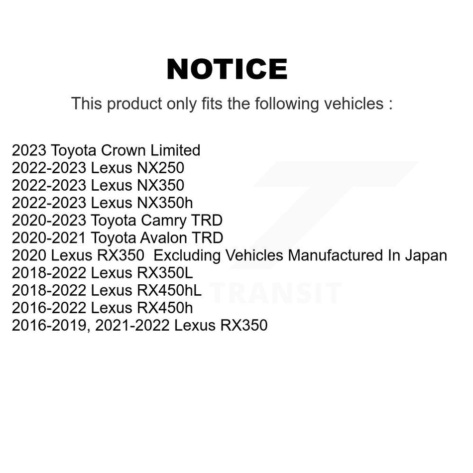 Front Disc Brake Rotors And Semi-Metallic Pads Kit For Lexus RX350 RX450h Toyota RX350L Camry RX450hL Avalon NX250 NX350 NX350h K8S-102770