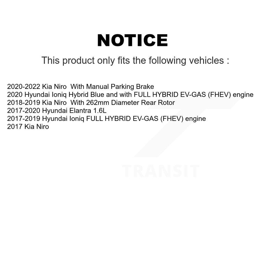 Rear Disc Brake Rotors And Semi-Metallic Pads Kit For Hyundai Elantra Kia Niro Ioniq K8S-102825
