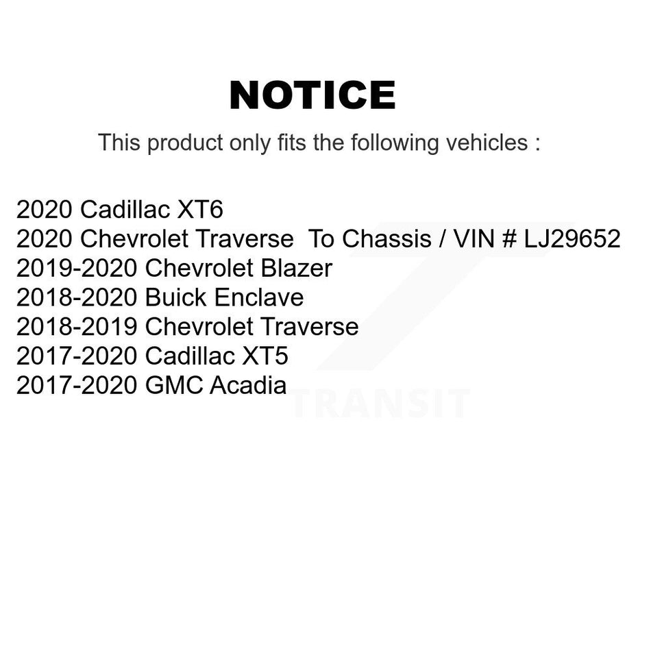 Rear Brake Rotor Semi-Metallic Pad Kit For Chevrolet Cadillac XT5 Traverse GMC Acadia XT6 K8S-102966