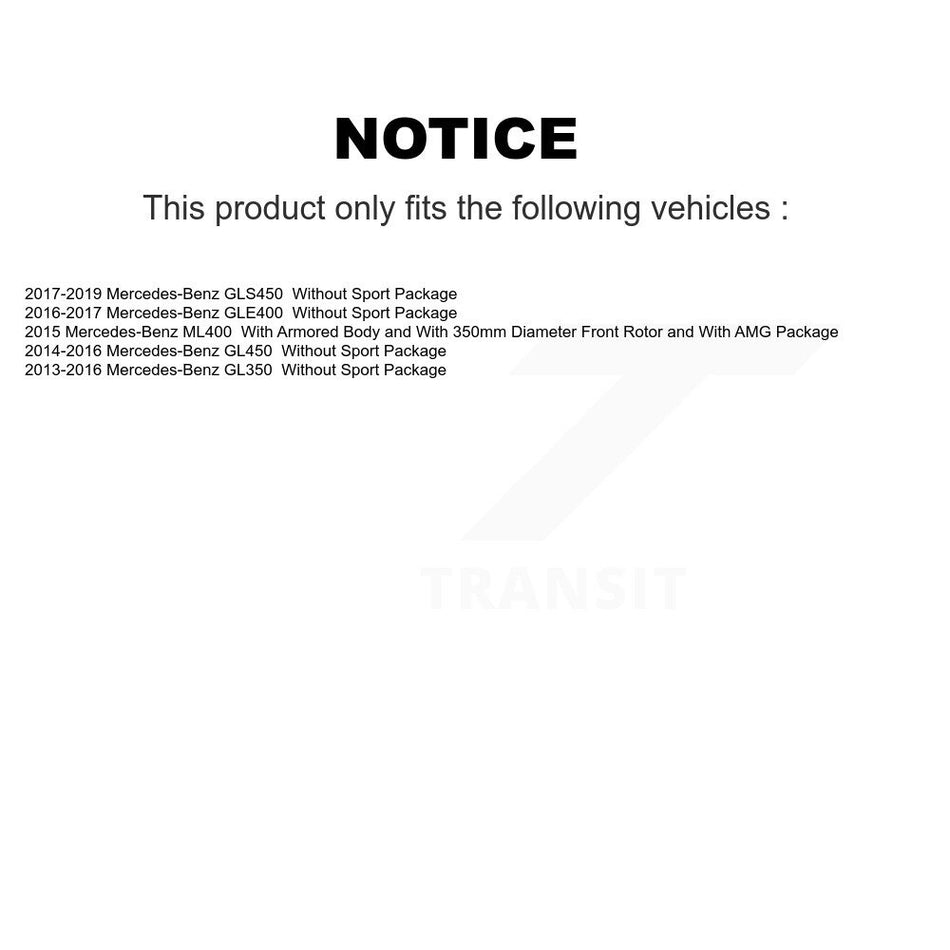 Front Disc Brake Rotors And Semi-Metallic Pads Kit For Mercedes-Benz GLS450 GL450 GL350 ML400 GLE400 K8S-103514