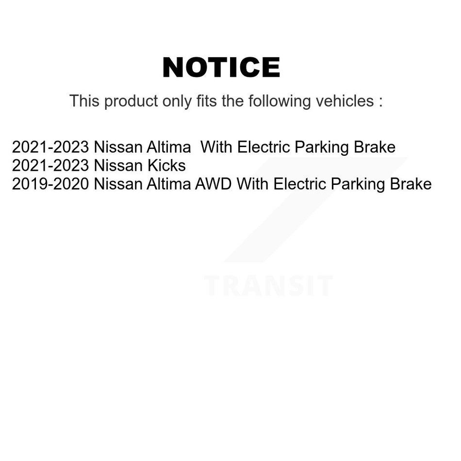 Rear Disc Brake Rotors And Semi-Metallic Pads Kit For Nissan Kicks Altima K8S-104040