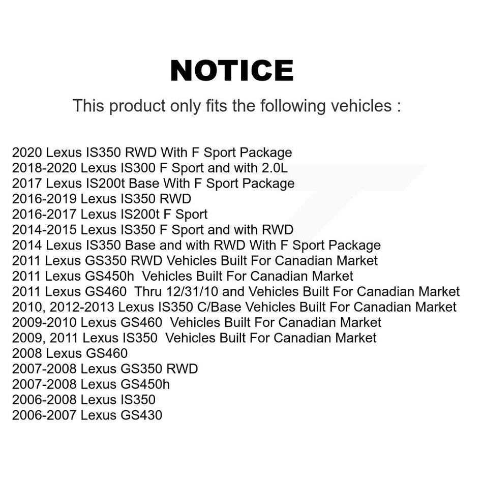 Front Brake Rotor & Semi-Metallic Pad Kit For Lexus IS350 IS300 GS350 GS450h IS200t GS430 K8S-104097