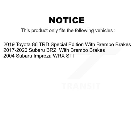 Front Disc Brake Rotors And Semi-Metallic Pads Kit For Subaru BRZ Impreza Toyota 86 K8S-104156