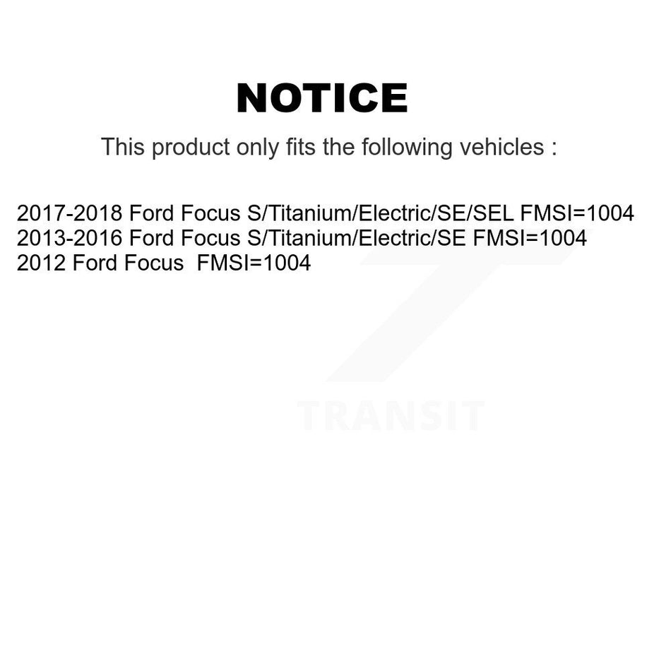 Front Rear Disc Brake Rotor Semi-Metallic Pad And Drum Kit (9Pc) For Ford Focus FMSI=1004 K8S-104231