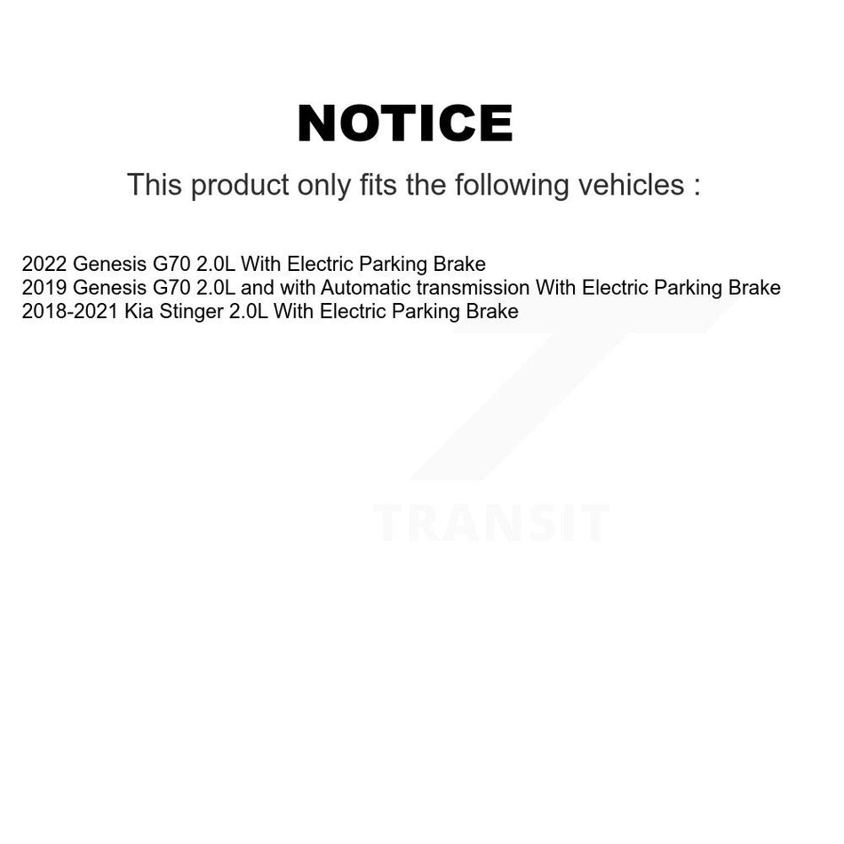 Rear Disc Rotors Semi-Metallic Pads & Parking Brake Shoes Kit For Kia Stinger Genesis G70 K8S-104296
