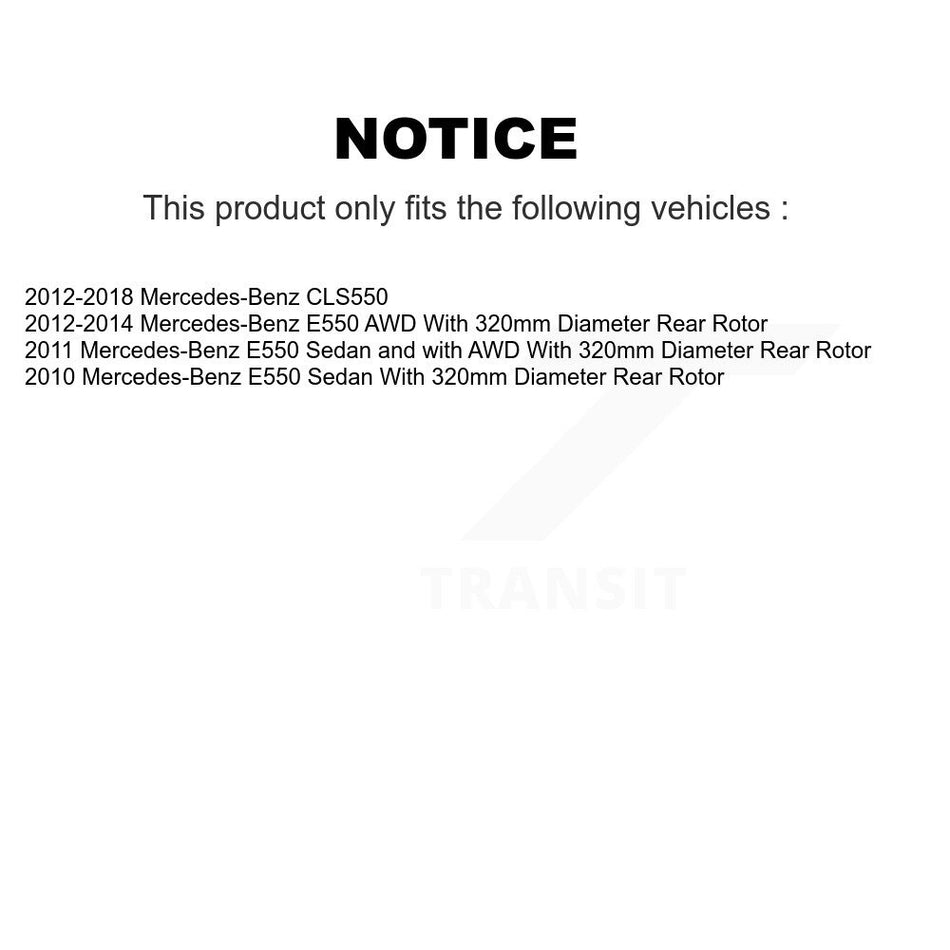 Rear Disc Rotors Semi-Metallic Pads Parking Brake Shoes Kit For Mercedes-Benz E550 CLS550 K8S-104310
