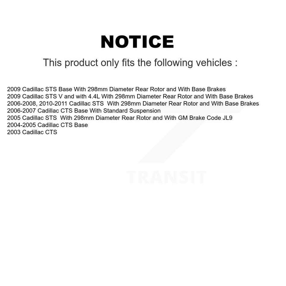 Rear Disc Rotors Semi-Metallic Pads And Parking Brake Shoes Kit For Cadillac CTS STS K8S-104401