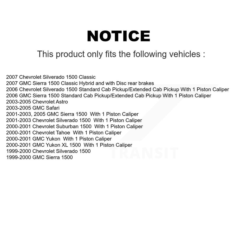 Rear Disc Rotors Semi-Metallic Pads Parking Shoes Kit For Chevrolet GMC Silverado 1500 XL K8S-104411