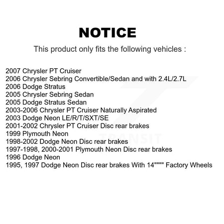 Rear Disc Rotors Semi-Metallic Pads And Parking Shoes Kit For Chrysler PT Cruiser Sebring K8S-104482