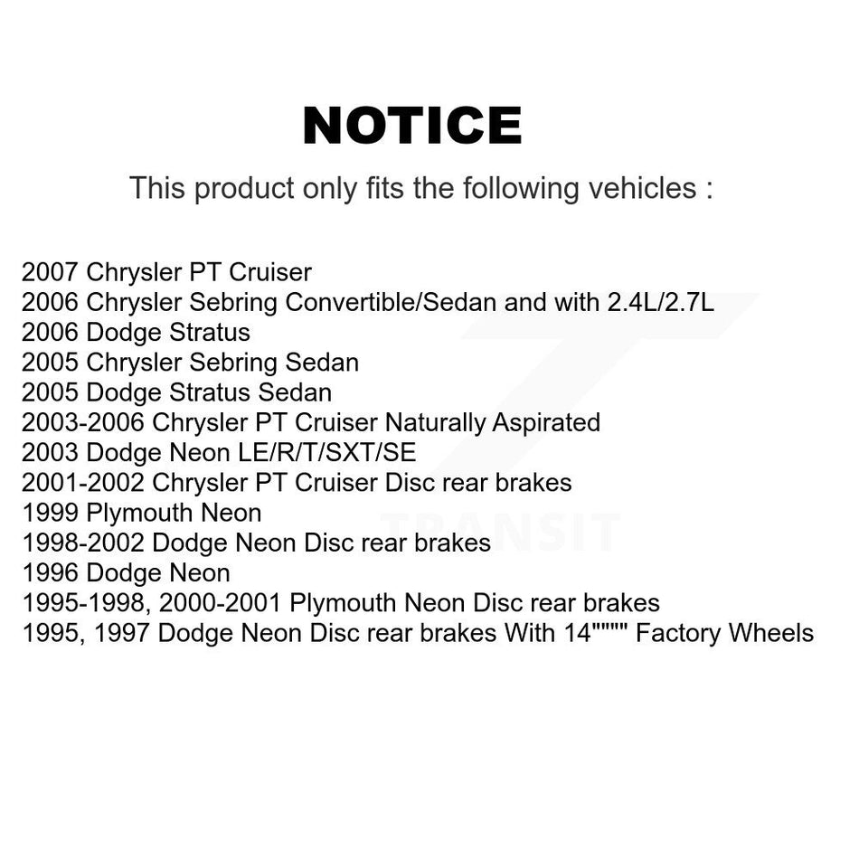 Rear Disc Rotors Semi-Metallic Pads And Parking Shoes Kit For Chrysler PT Cruiser Sebring K8S-104482