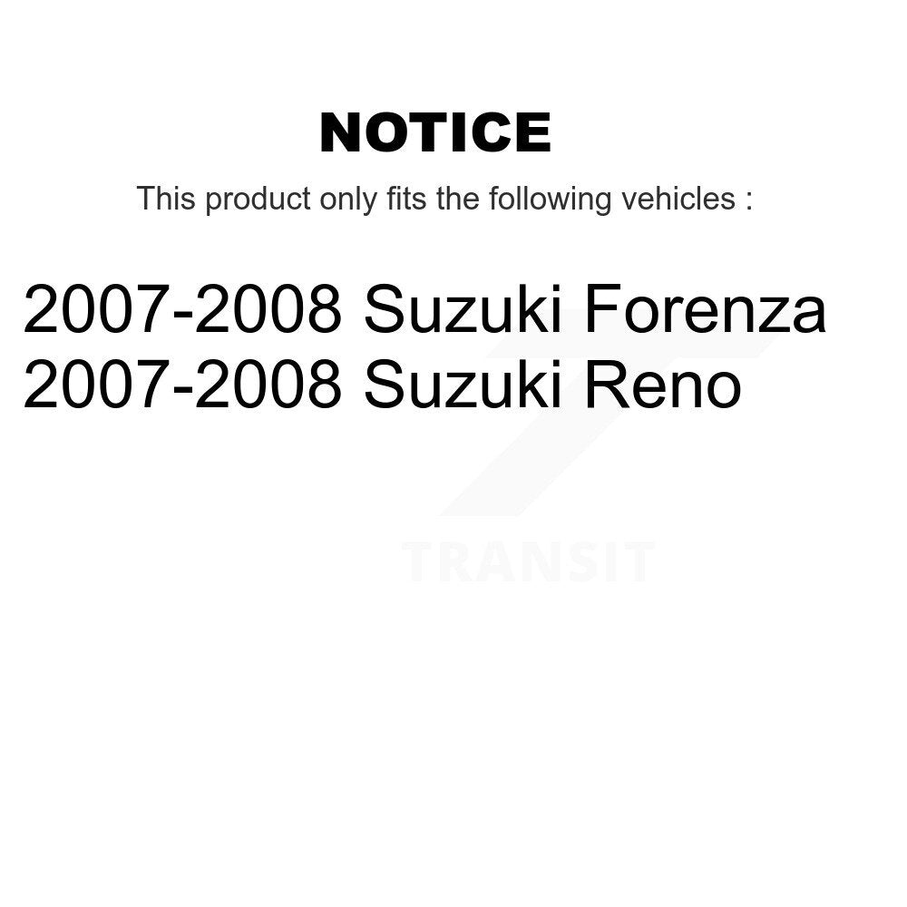 Rear Disc Rotors Semi-Metallic Pads & Parking Shoes Kit For 2007-2008 Suzuki Forenza Reno K8S-104516