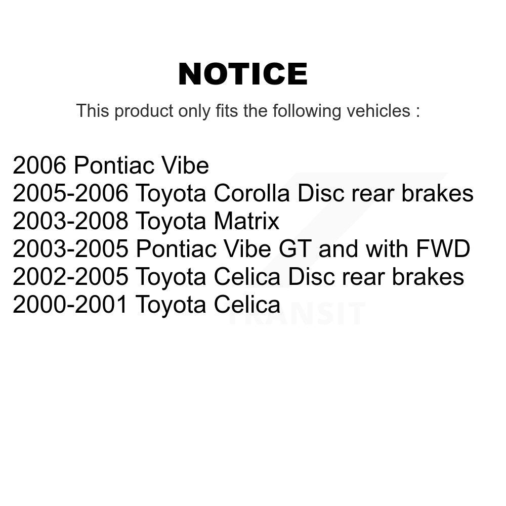 Rear Disc Rotors Semi-Metallic Pads & Parking Shoes Kit For Toyota Matrix Corolla Pontiac K8S-104542