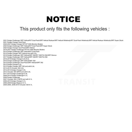 Rear Disc Rotors Semi-Metallic Pads And Parking Shoes Kit For Dodge Charger Chrysler 300 K8S-104583