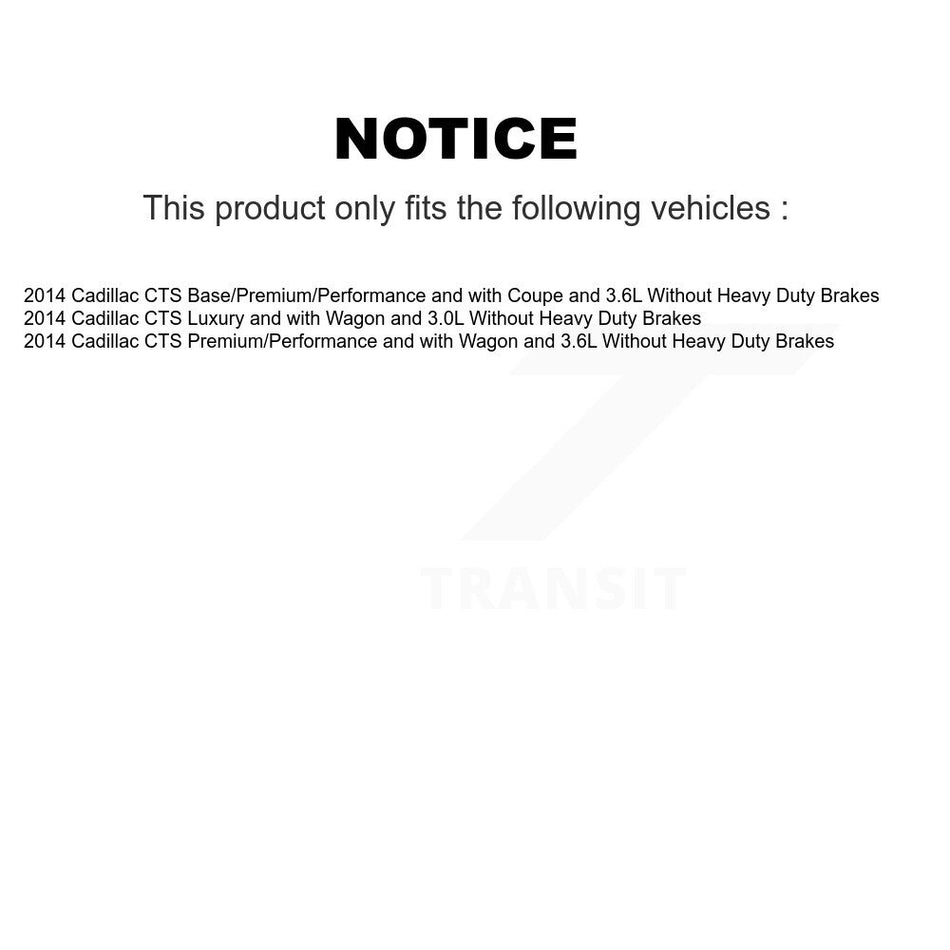 Rear Disc Rotors Semi-Metallic Pads Parking Brake Shoes And Hardware Kit For Cadillac CTS K8S-104645