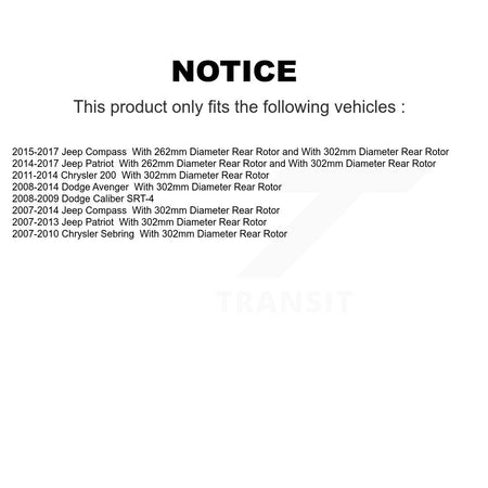 Rear Disc Rotors Semi-Metallic Pads Parking Shoes Hardware Kit For Jeep Patriot Chrysler K8S-104823