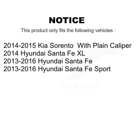 Rear Disc Rotors Semi-Metallic Pads Parking Shoes Hardware Kit For Hyundai Santa Fe Sport K8S-104865