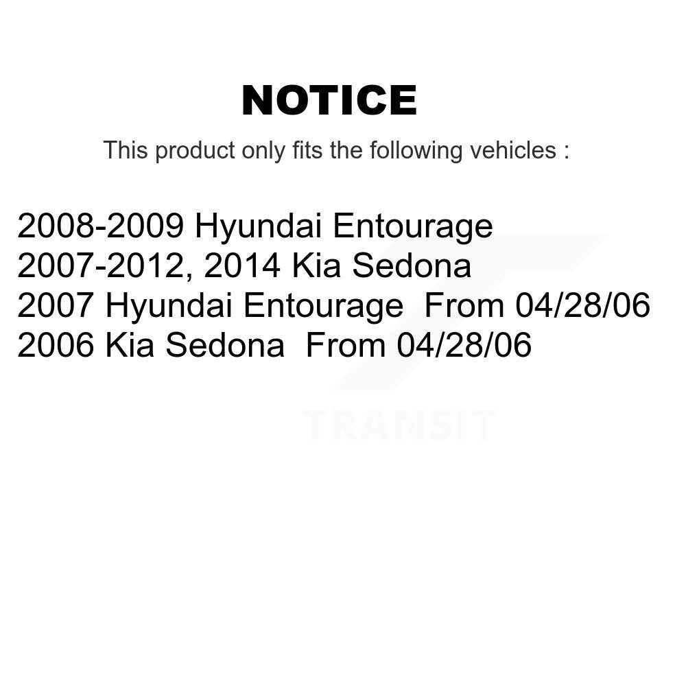 Rear Disc Rotors Semi-Metallic Pads Parking Shoes And Hardware Kit For Kia Sedona Hyundai K8S-104946