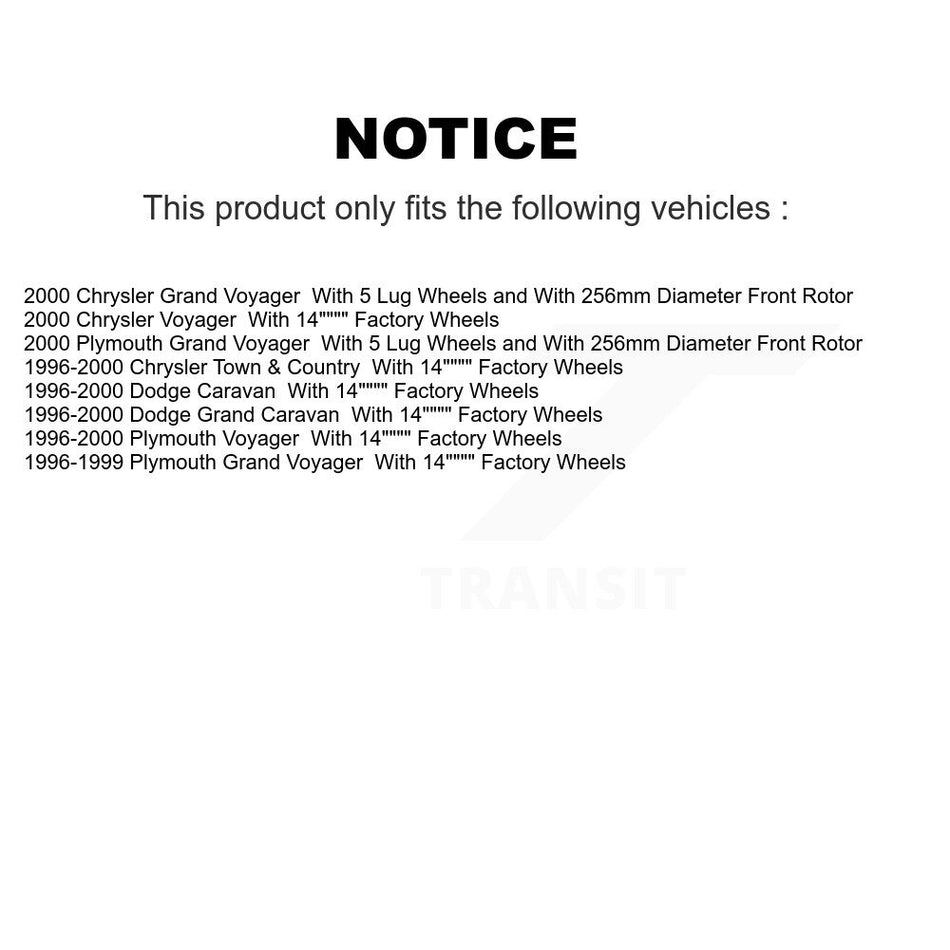 Front Brake Rotor Semi-Metallic Pad Kit For Dodge Caravan Grand Plymouth Voyager Chrysler K8S-104996