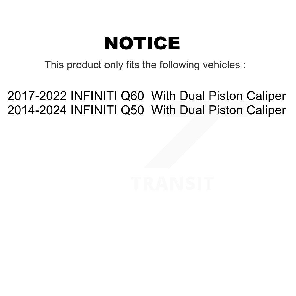 Front Rear Disc Brake Rotors And Semi-Metallic Pads Kit For INFINITI Q50 Q60 K8S-105102