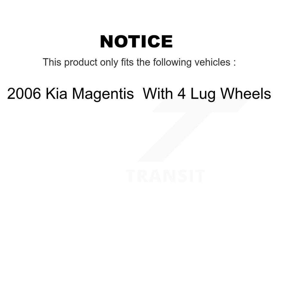 Rear Disc Rotors Semi-Metallic Pads Parking Shoes Kit For Kia Magentis With 4 Lug Wheels K8S-105207