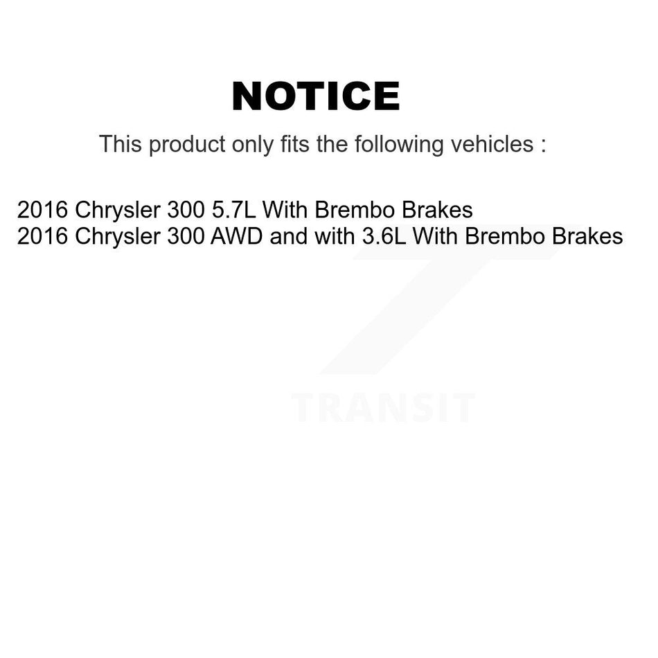 Rear Disc Rotors Semi-Metallic Pads Parking Shoes Kit For Chrysler 300 With Brembo Brakes K8S-105212