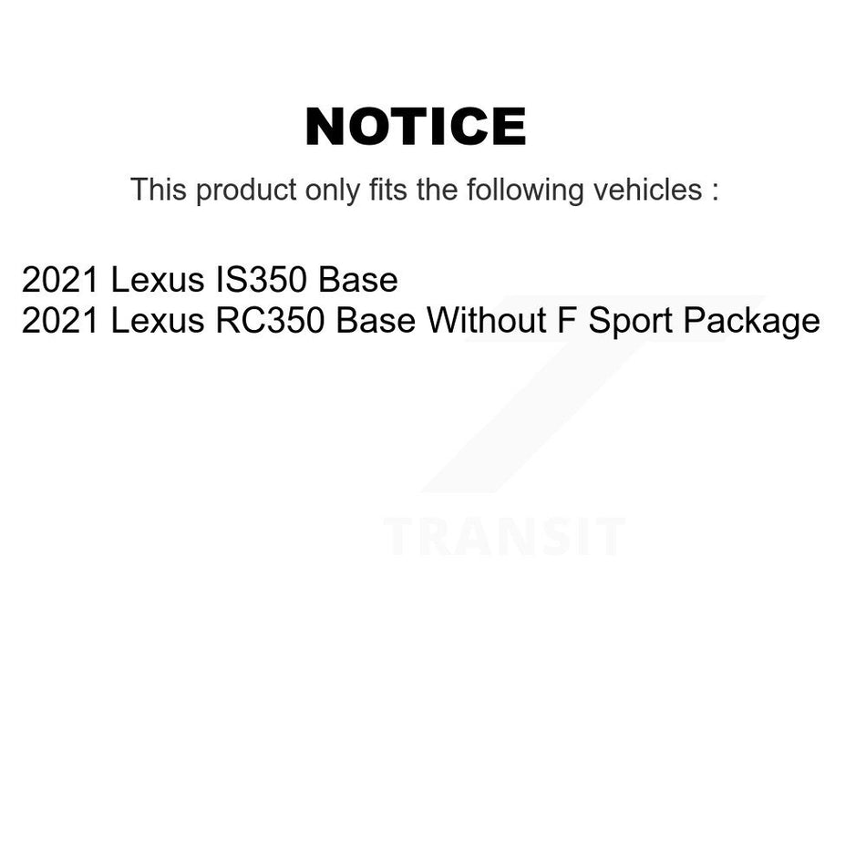 Front Rear Disc Brake Rotor & Semi-Metallic Pad Kit (6Pc) For 2021 Lexus IS350 RC350 Base K8S-105242