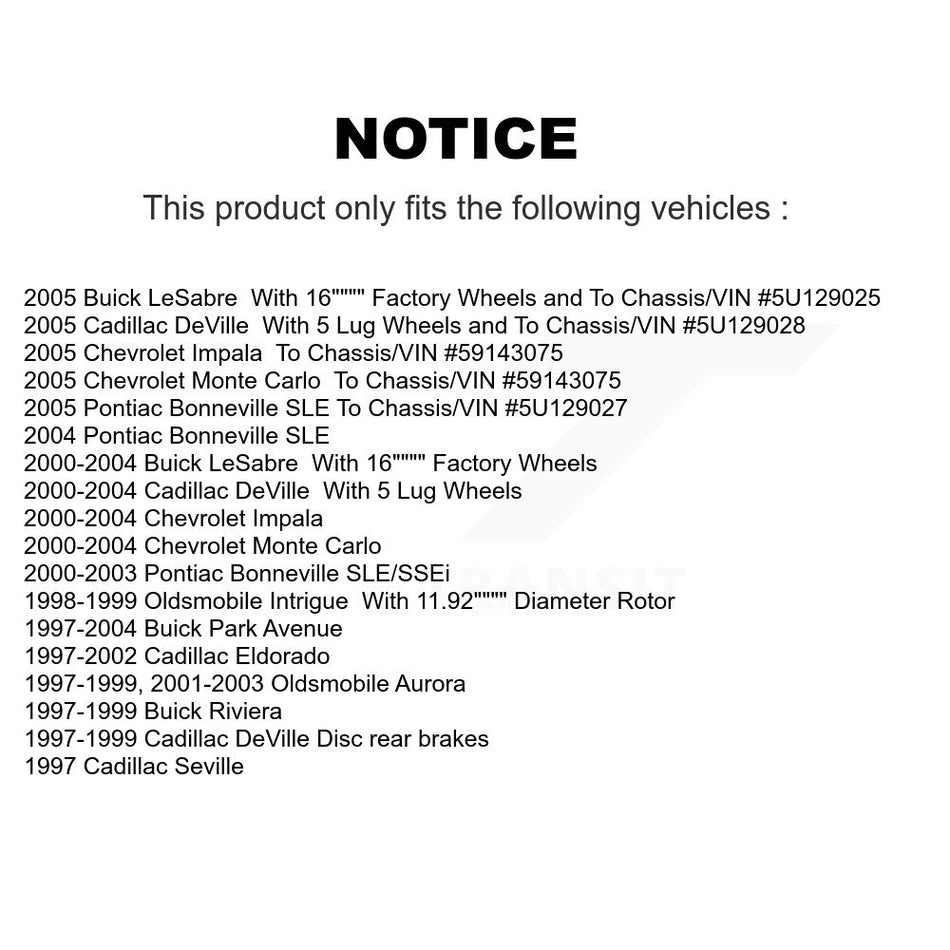 Front Brake Rotor & Ceramic Pad Kit For Chevrolet Buick Impala LeSabre Cadillac DeVille Monte Carlo Park Avenue Pontiac Bonneville Oldsmobile Eldorado Aurora Intrigue Riviera K8T-100014