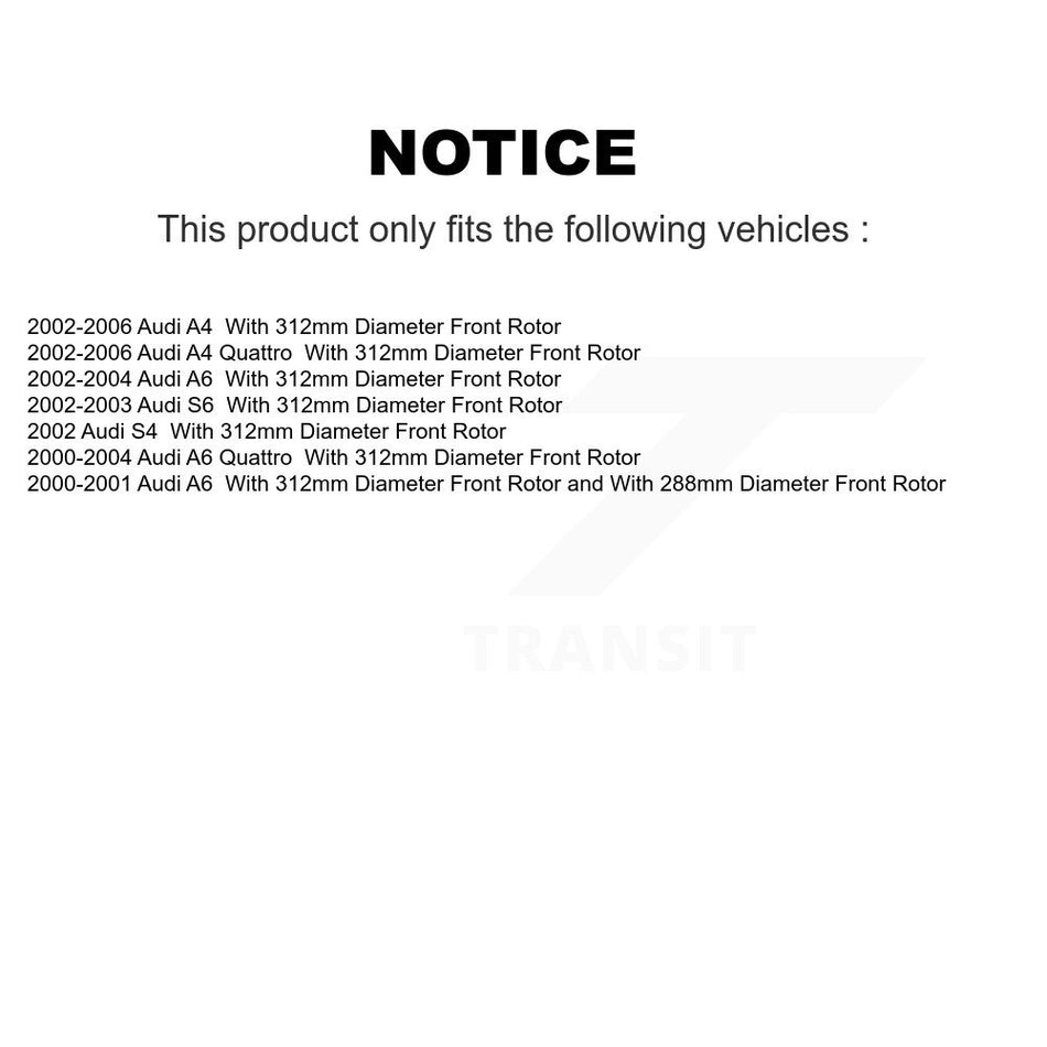 Front Disc Brake Rotors And Ceramic Pads Kit For Audi A4 Quattro A6 S4 S6 K8T-100358