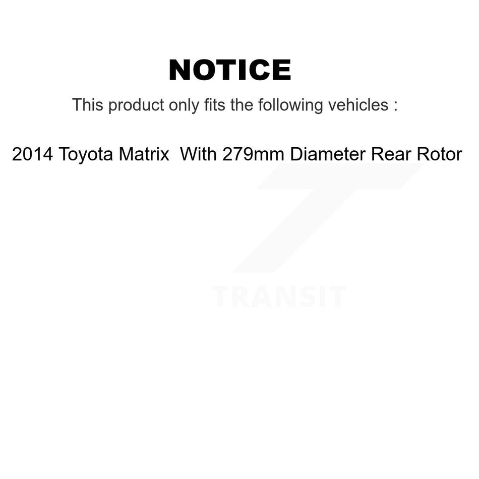 Front Rear Brake Rotor & Ceramic Pad Kit For Toyota Matrix With 279mm Diameter K8T-101442