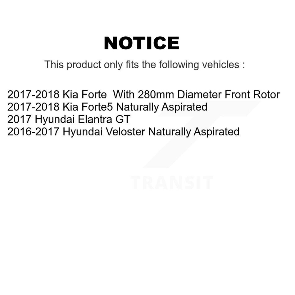Front Rear Disc Brake Rotors And Ceramic Pads Kit For Hyundai Veloster Elantra GT K8T-101529