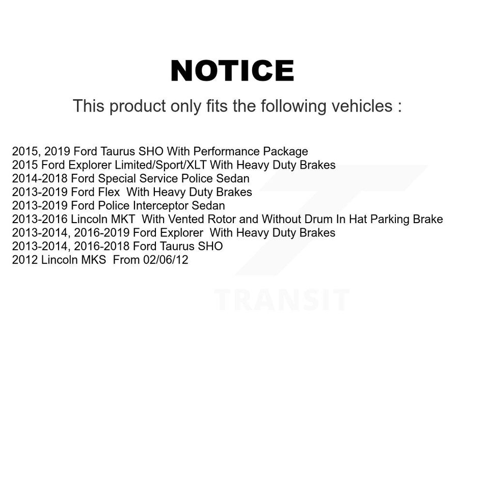Rear Disc Brake Rotors And Ceramic Pads Kit For Ford Explorer Taurus Flex Police Interceptor Sedan Lincoln MKT MKS Special Service K8T-101751