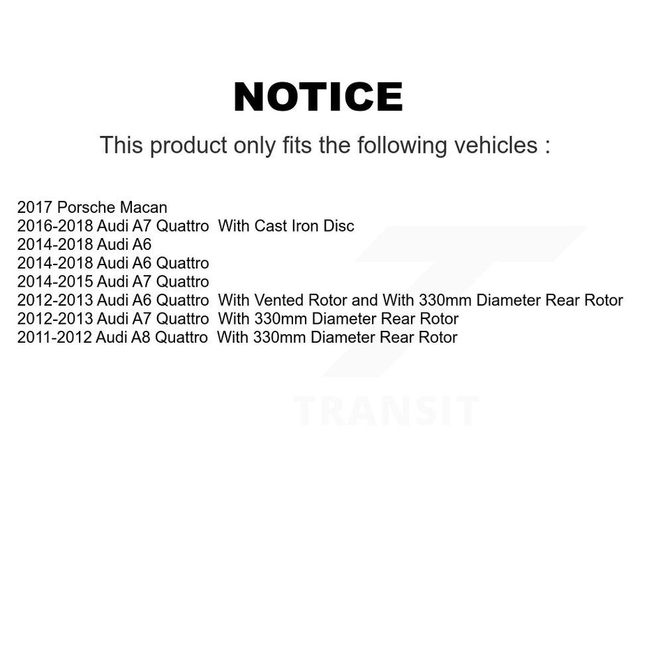 Rear Disc Brake Rotors And Ceramic Pads Kit For Audi A6 Quattro A7 Porsche Macan A8 K8T-102051