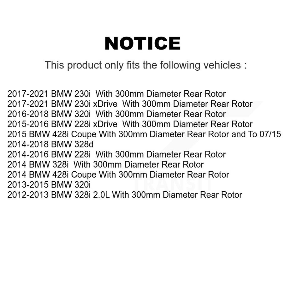 Rear Disc Brake Rotors And Ceramic Pads Kit For BMW 328i 320i 428i 228i 230i 328d xDrive K8T-102104