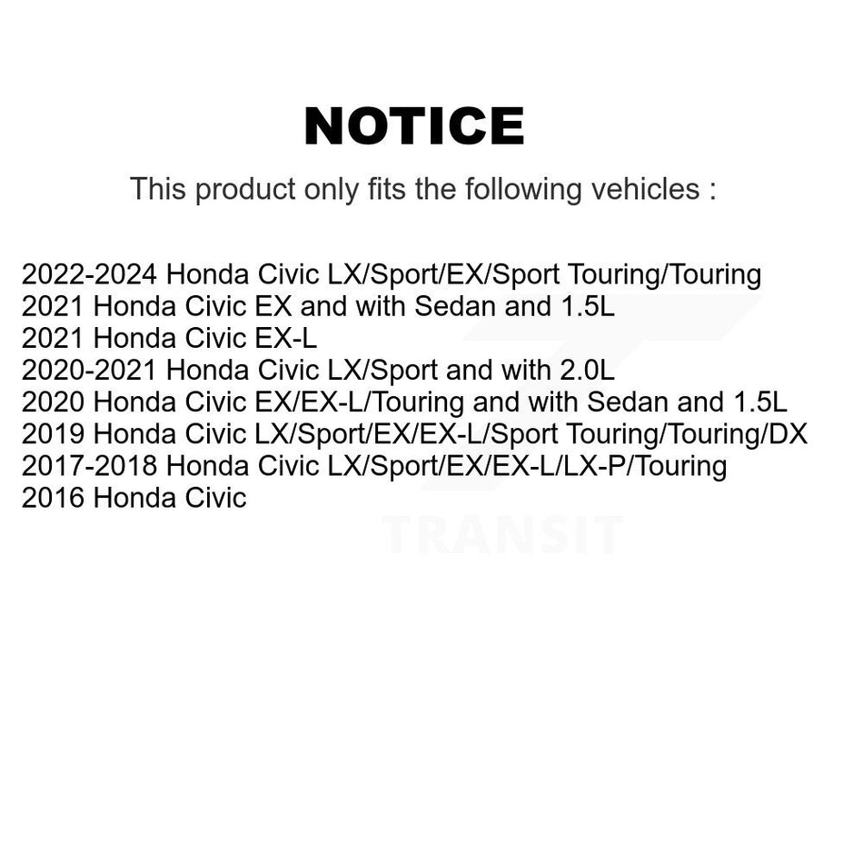 Rear Disc Brake Rotors And Ceramic Pads Kit For Honda Civic K8T-102105