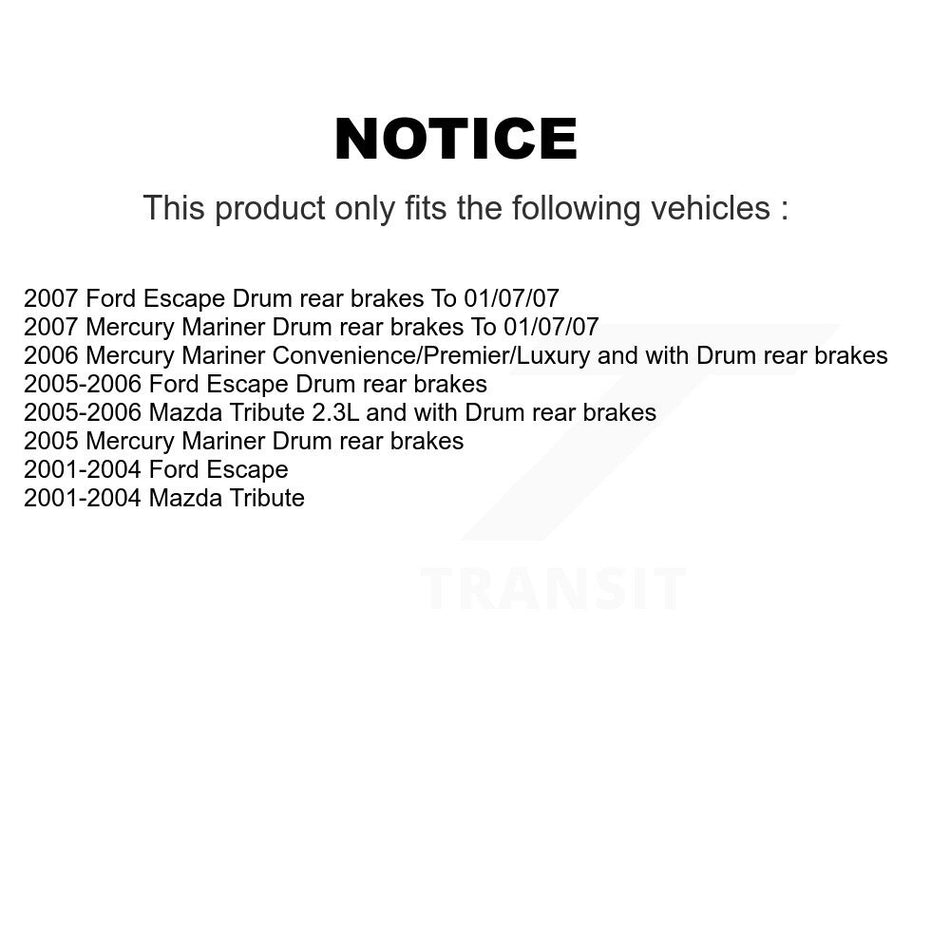 Front Rear Disc Brake Rotors Ceramic Pads And Drum Kit (7Pc) For Ford Escape Mazda Tribute Mercury Mariner K8T-102388