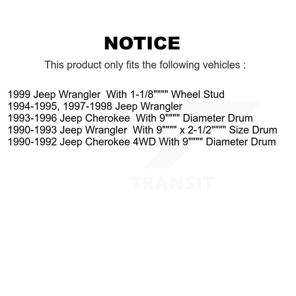 Front Rear Disc Brake Rotors Ceramic Pads And Drum Kit For Jeep Wrangler Cherokee K8T-103516