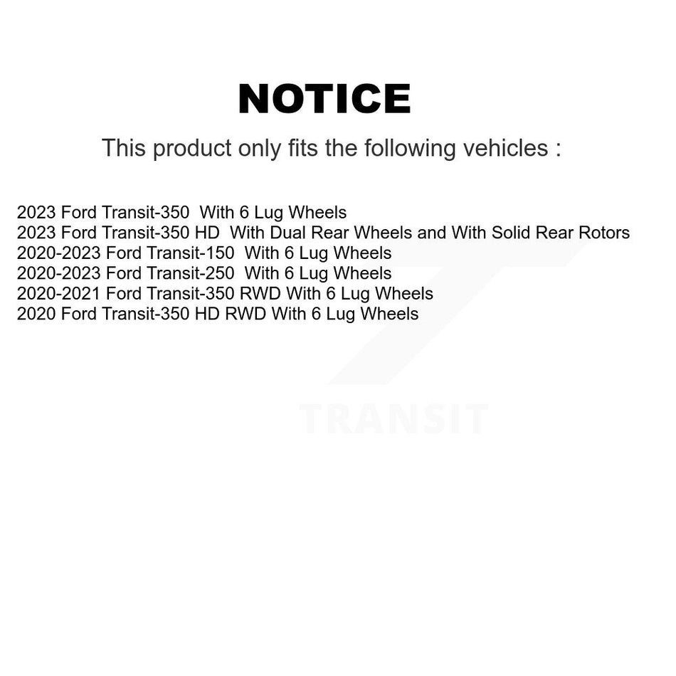 Rear Disc Brake Rotor And Ceramic Pad Kit For Ford Transit-250 Transit-150 Transit-350 HD K8T-104346