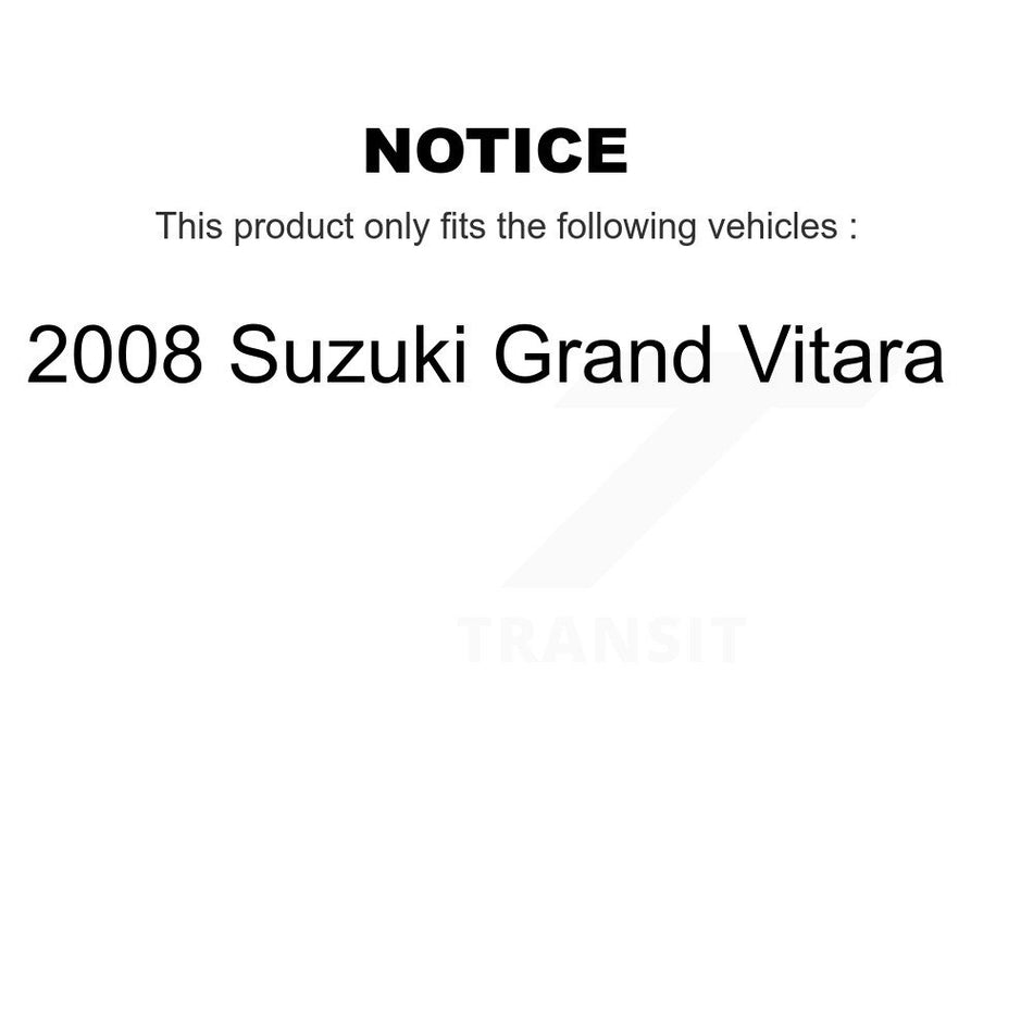 Front Rear Disc Brake Rotors Ceramic Pads And Drum Kit (9Pc) For 2008 Suzuki Grand Vitara K8T-104570